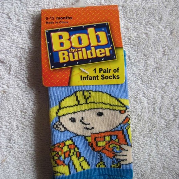 Bob The Builder 1 Pair 6 - 12 - 18 Months Baby Infant Socks Tools Construction - Picture 15 of 16